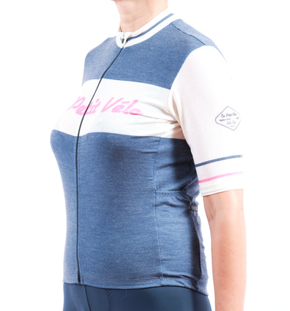 Maillot vélo"Mérinos vintage rose"