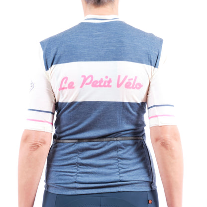 Maillot vélo"Mérinos vintage rose"